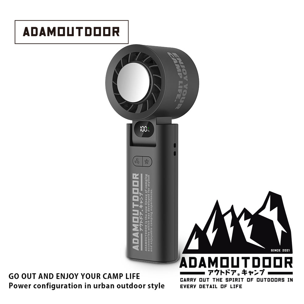 ADAMOUTDOOR｜隨身掛繩機能冰鎮風扇 黑色
