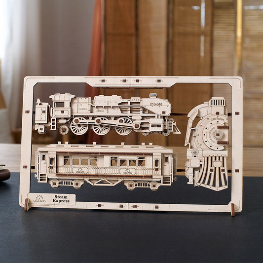 Ugears 蒸氣火車｜2.5Ｄ拼圖