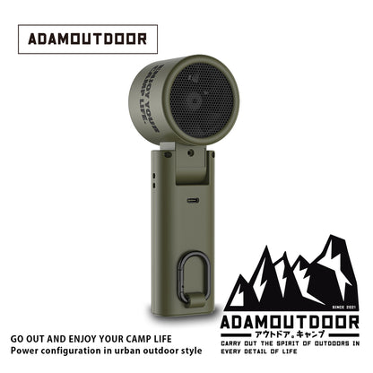ADAMOUTDOOR｜隨身掛繩機能冰鎮風扇 綠色