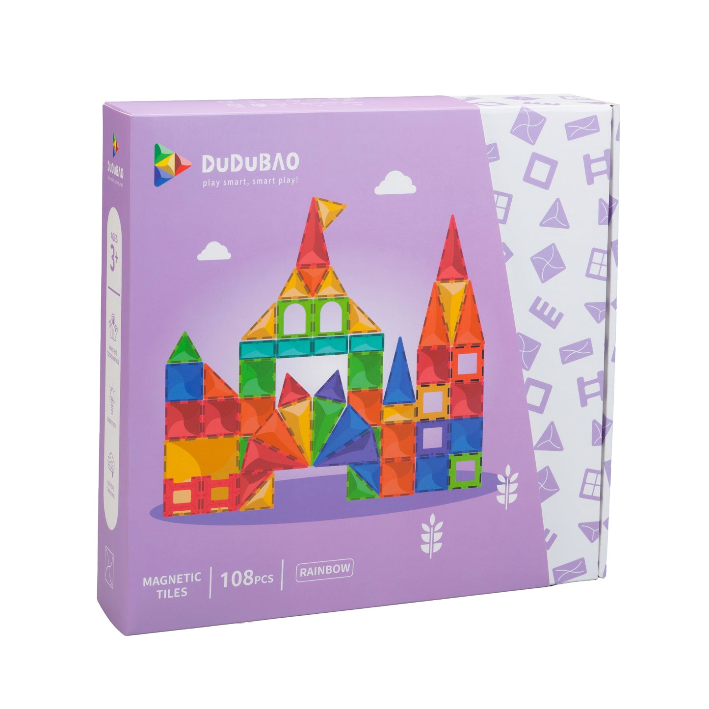 DUDUBAO磁力片－建構組（彩虹）108PCS