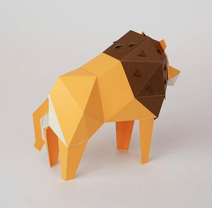 bog craft｜立體動物紙藝 爆笑大獅／TINY