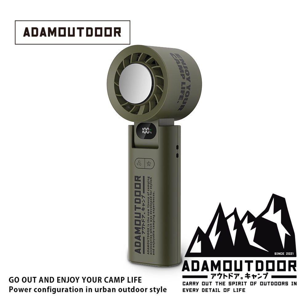 ADAMOUTDOOR｜隨身掛繩機能冰鎮風扇 綠色