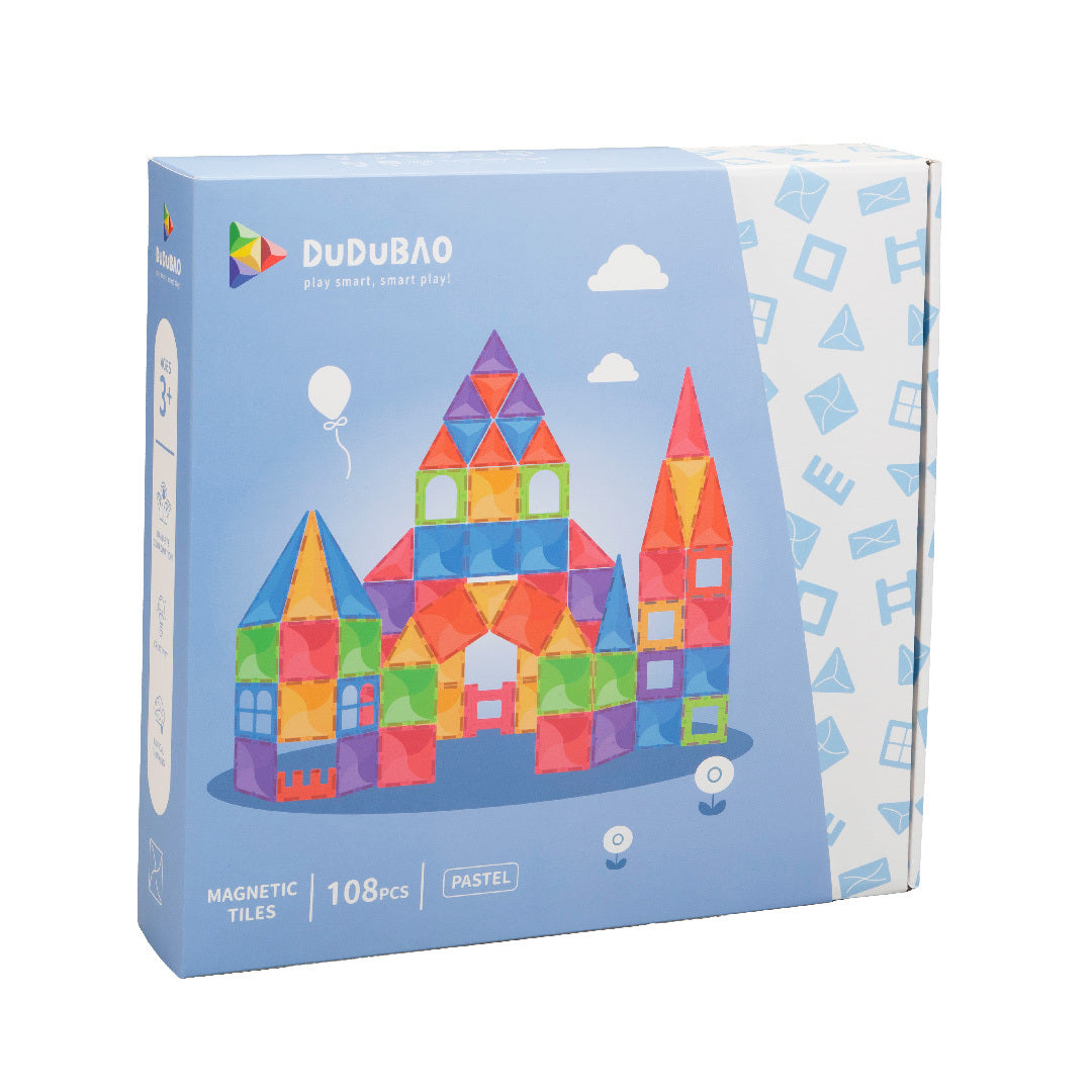 DUDUBAO磁力片－建構組（粉彩）108PCS