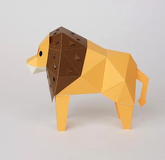 bog craft｜立體動物紙藝 爆笑大獅／TINY