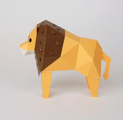 bog craft｜立體動物紙藝 爆笑大獅／TINY
